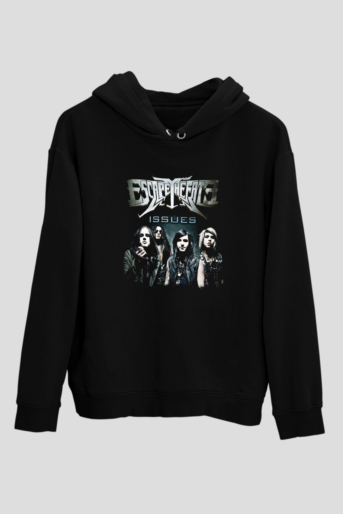 Escape The Fate Baskılı Unisex Siyah Hoodie
