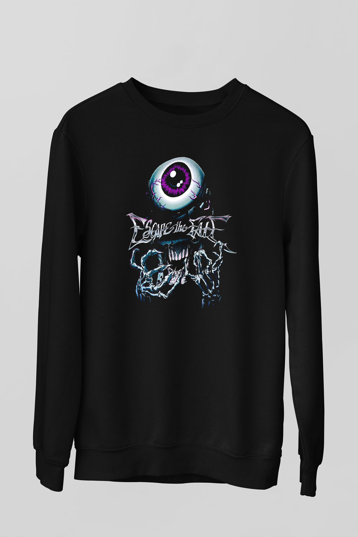 Escape the fate Baskılı Unisex Siyah Sweatshirt