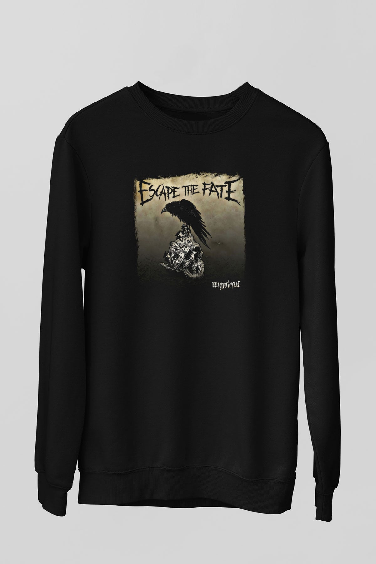 Escape The Fate Baskılı Unisex Siyah Sweatshirt