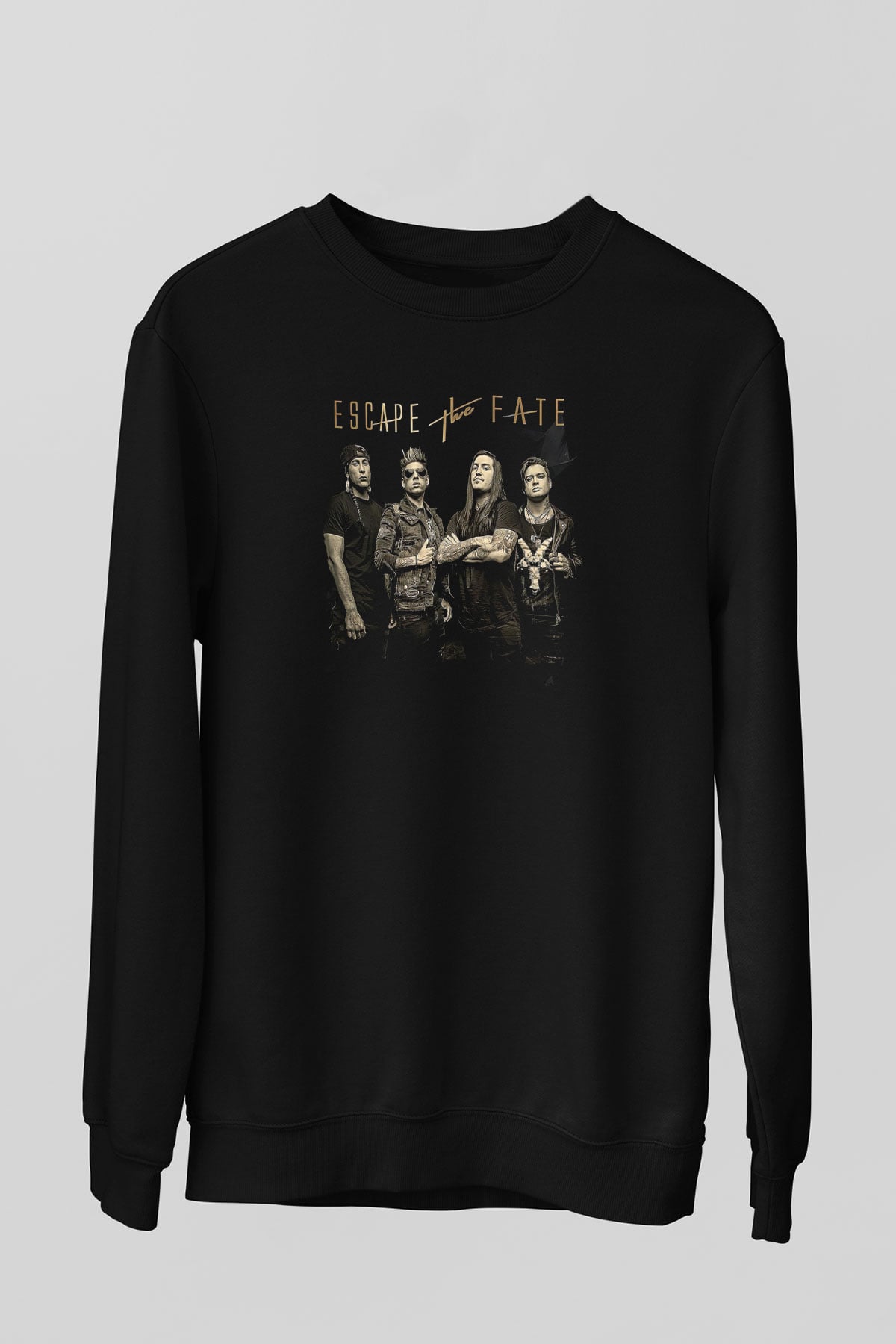Escape the fate Baskılı Unisex Siyah Sweatshirt