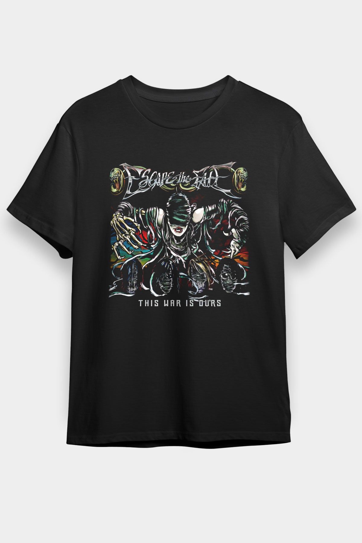 Escape the fate Baskılı Unisex Siyah Tişört - Tshirt