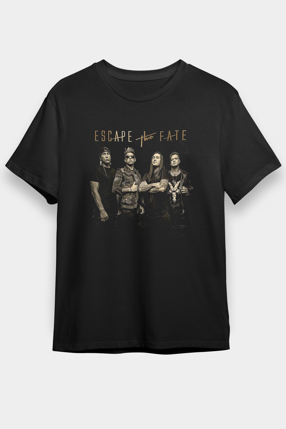 Escape the fate Baskılı Unisex Siyah Tişört - Tshirt