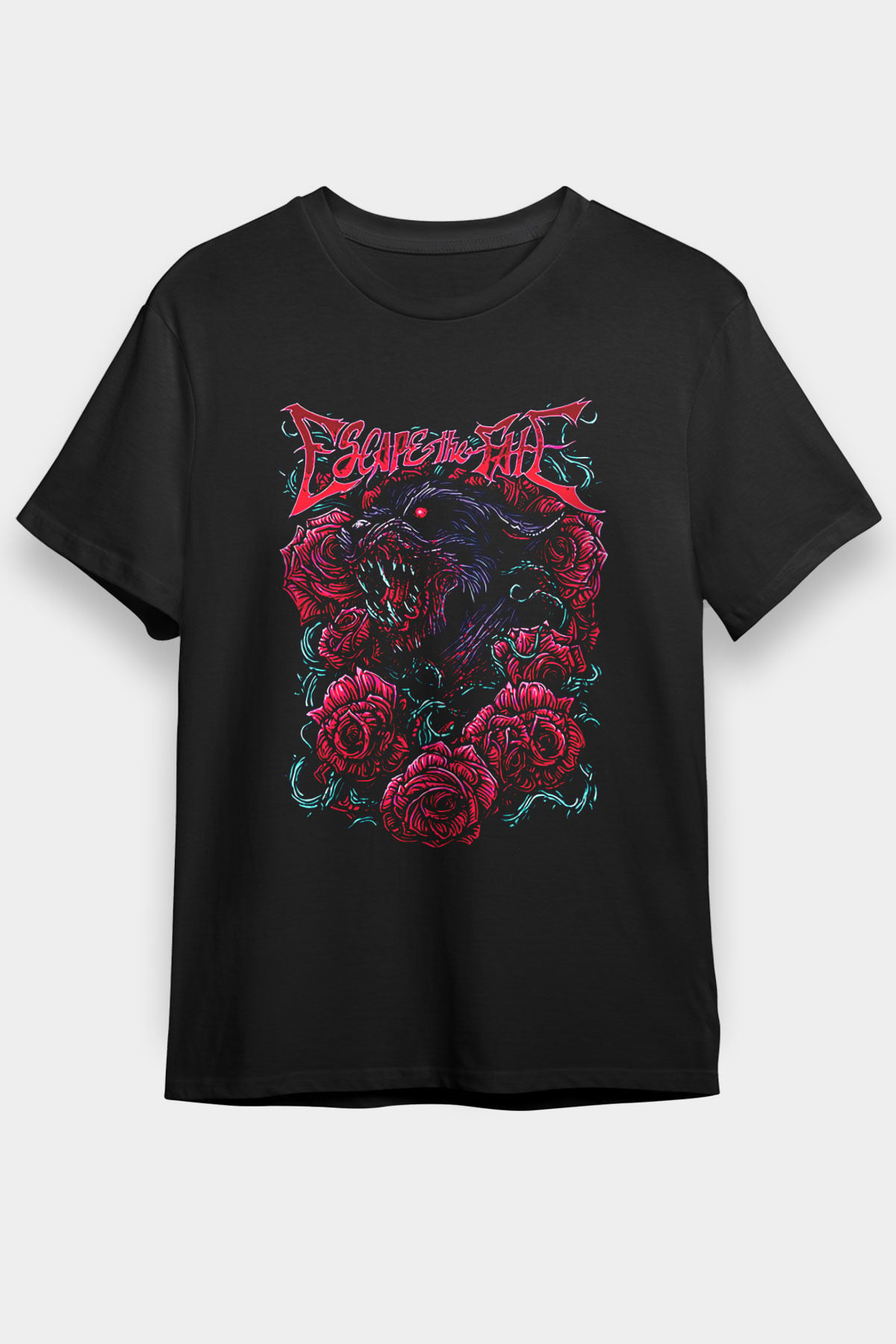 Escape the fate Baskılı Unisex Siyah Tişört - Tshirt