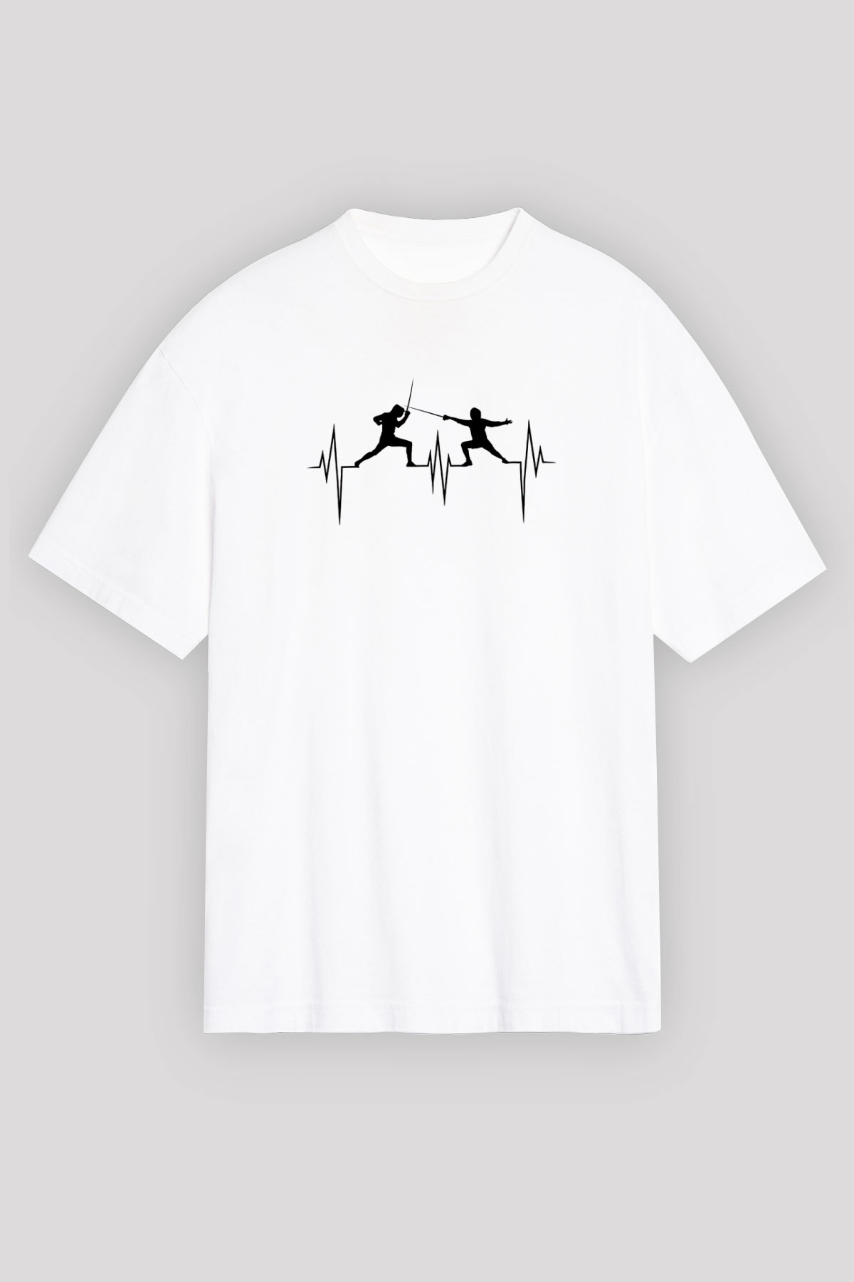 Eskrim Baskılı Unisex Beyaz Oversize Tişört - Tshirt