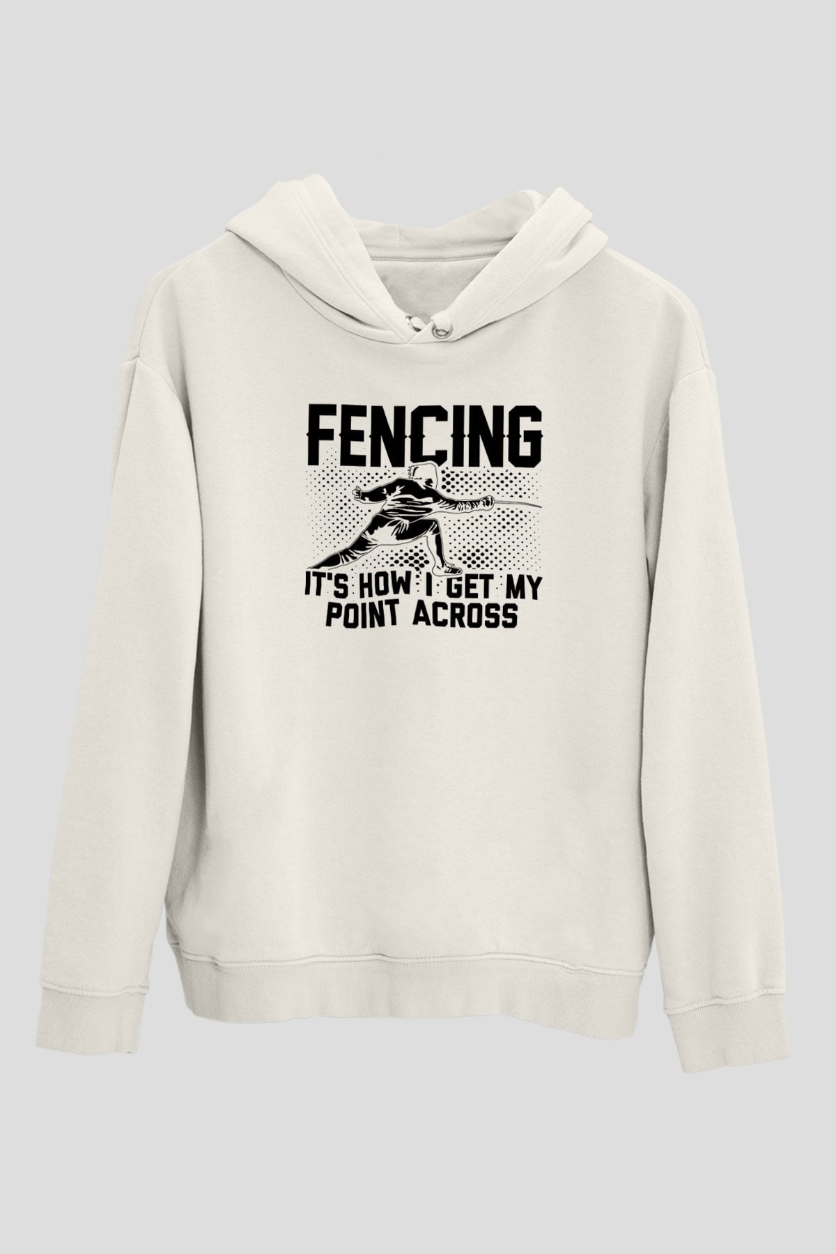 Eskrim Baskılı Unisex Ekru Hoodie