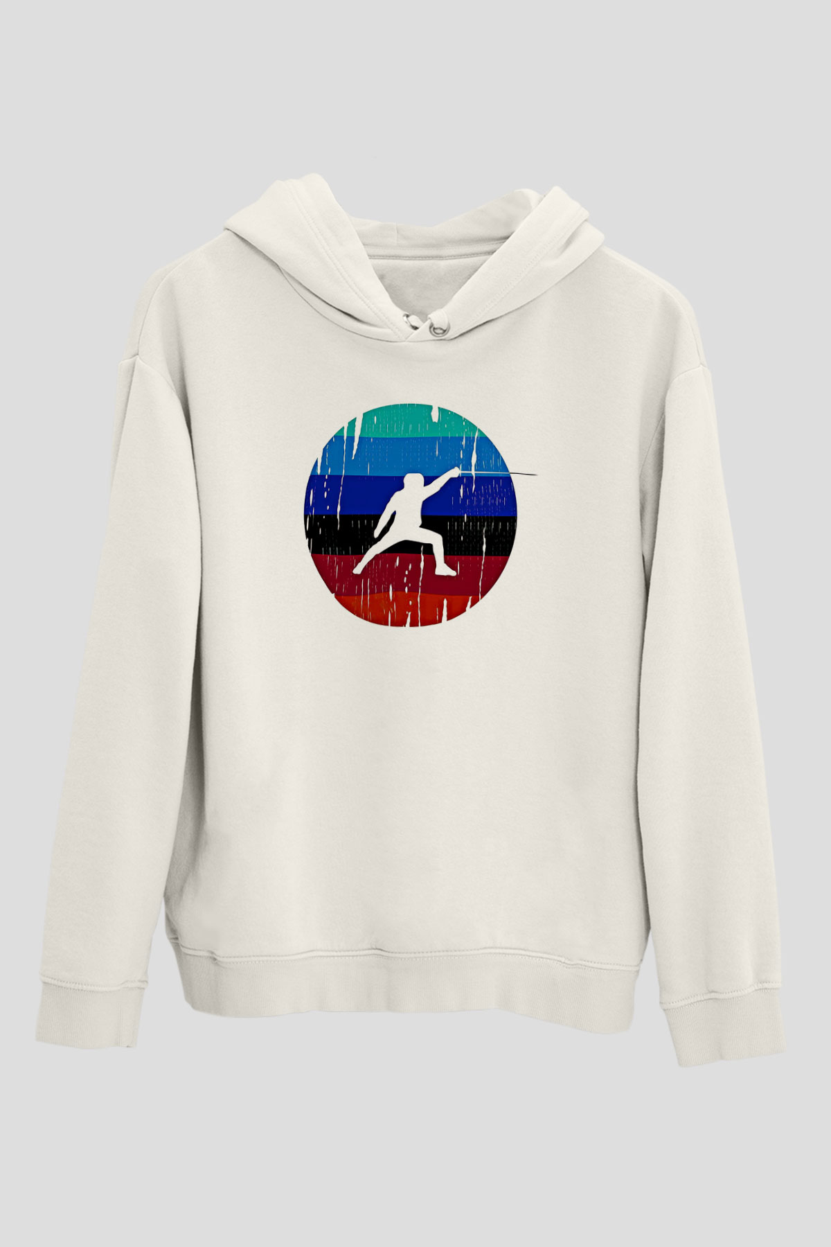Eskrim Baskılı Unisex Ekru Hoodie
