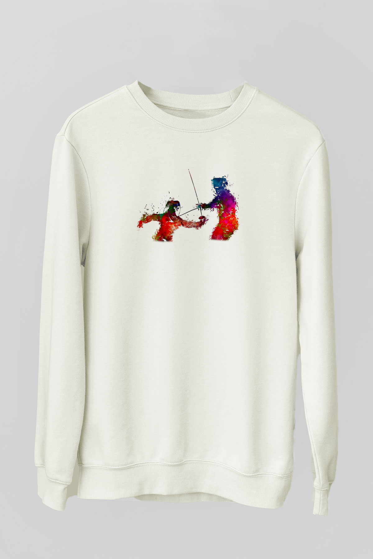 Eskrim Baskılı Unisex Ekru Sweatshirt