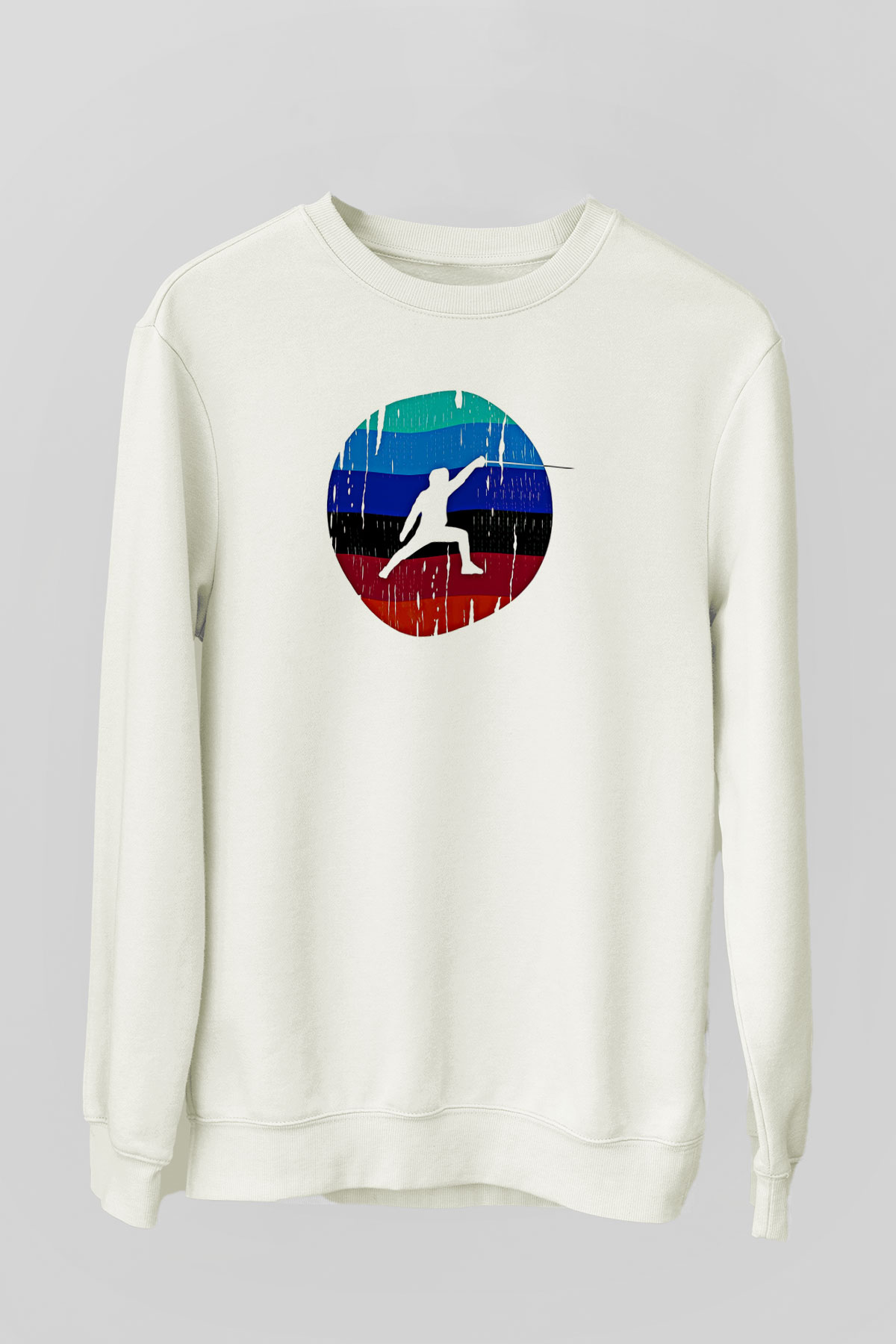 Eskrim Baskılı Unisex Ekru Sweatshirt