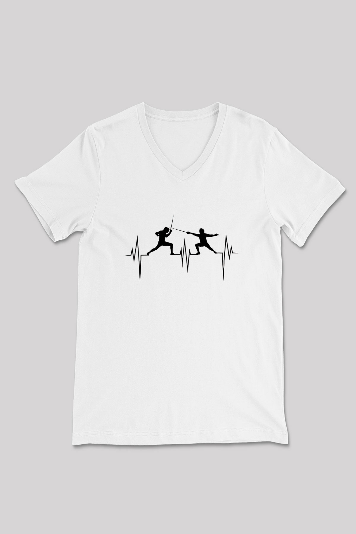 Eskrim Baskılı Unisex V Yaka Tişört - Tshirt