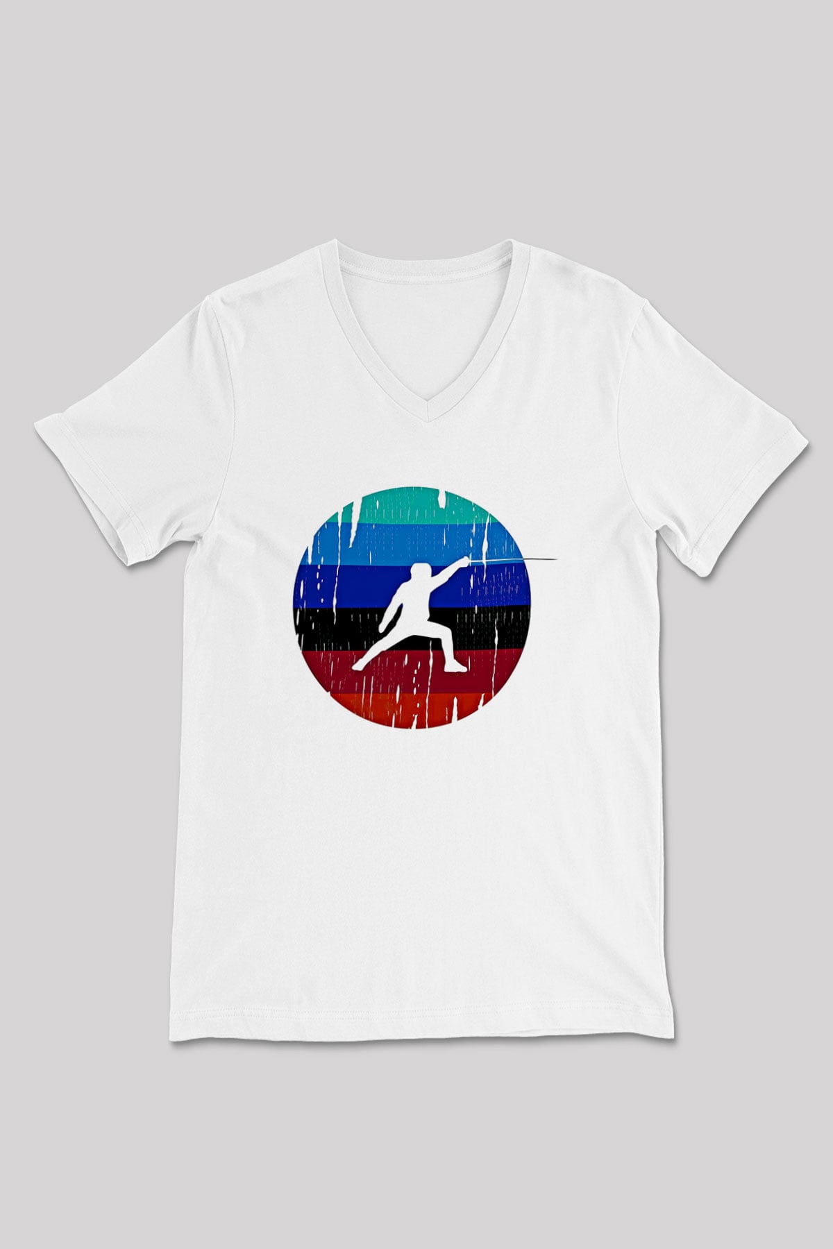 Eskrim Baskılı Unisex V Yaka Tişört - Tshirt