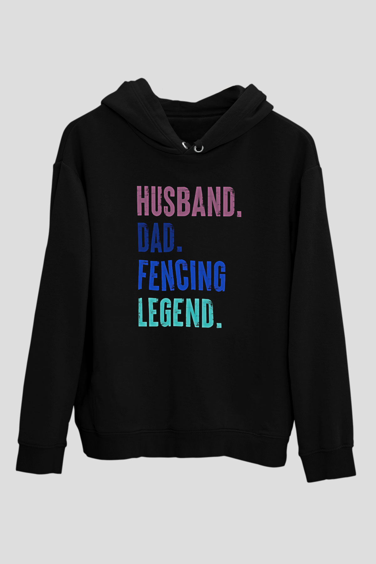 Eskrim - Fencing Baskılı Unisex Siyah Hoodie