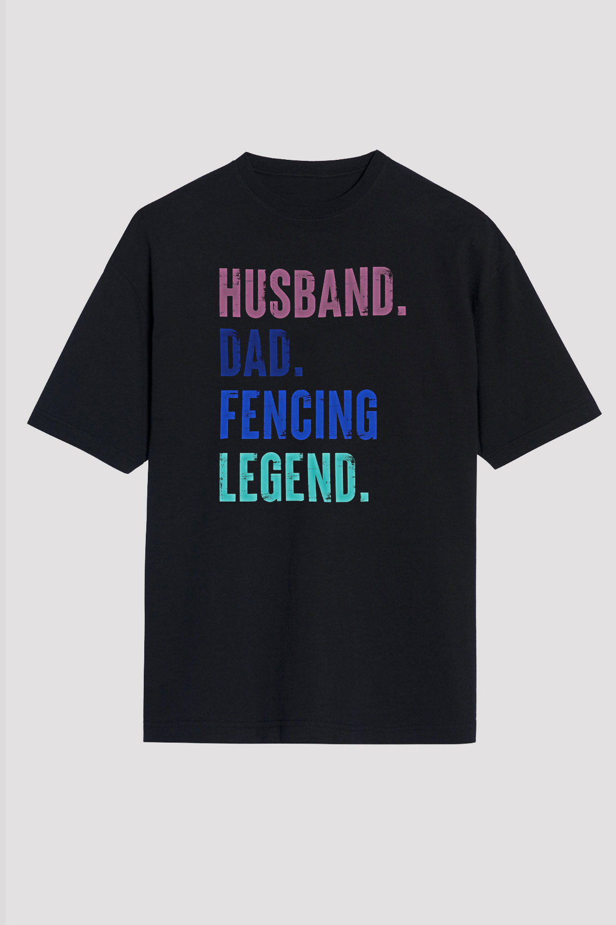Eskrim - Fencing Baskılı Unisex Siyah Oversize Tişört