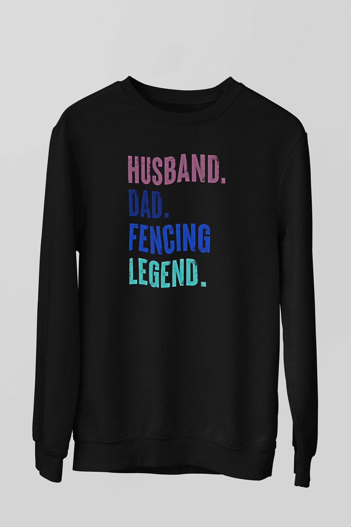 Eskrim - Fencing Baskılı Unisex Siyah Sweatshirt