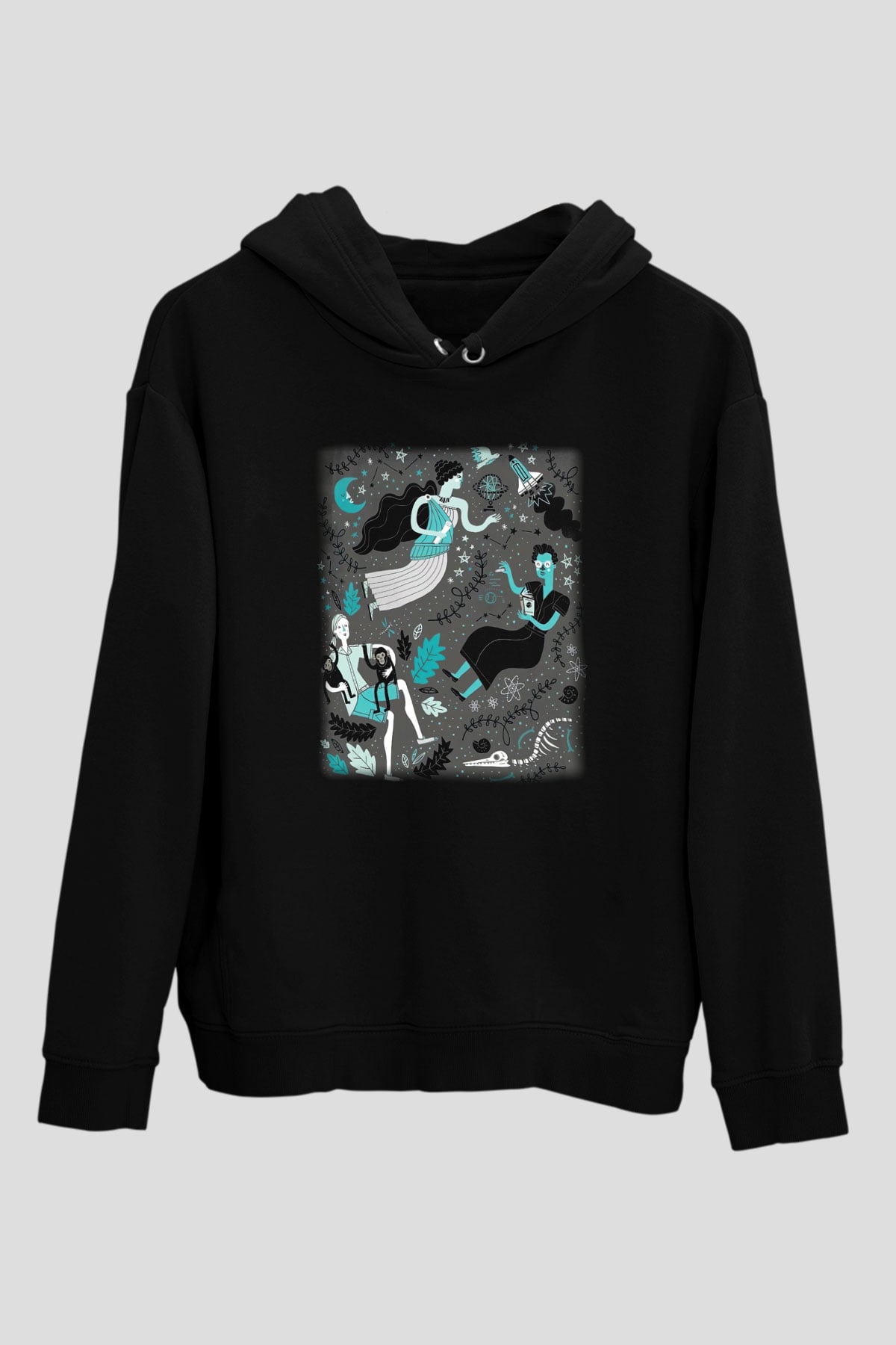 Etolojist Siyah Unisex Kapşonlu Sweatshirt