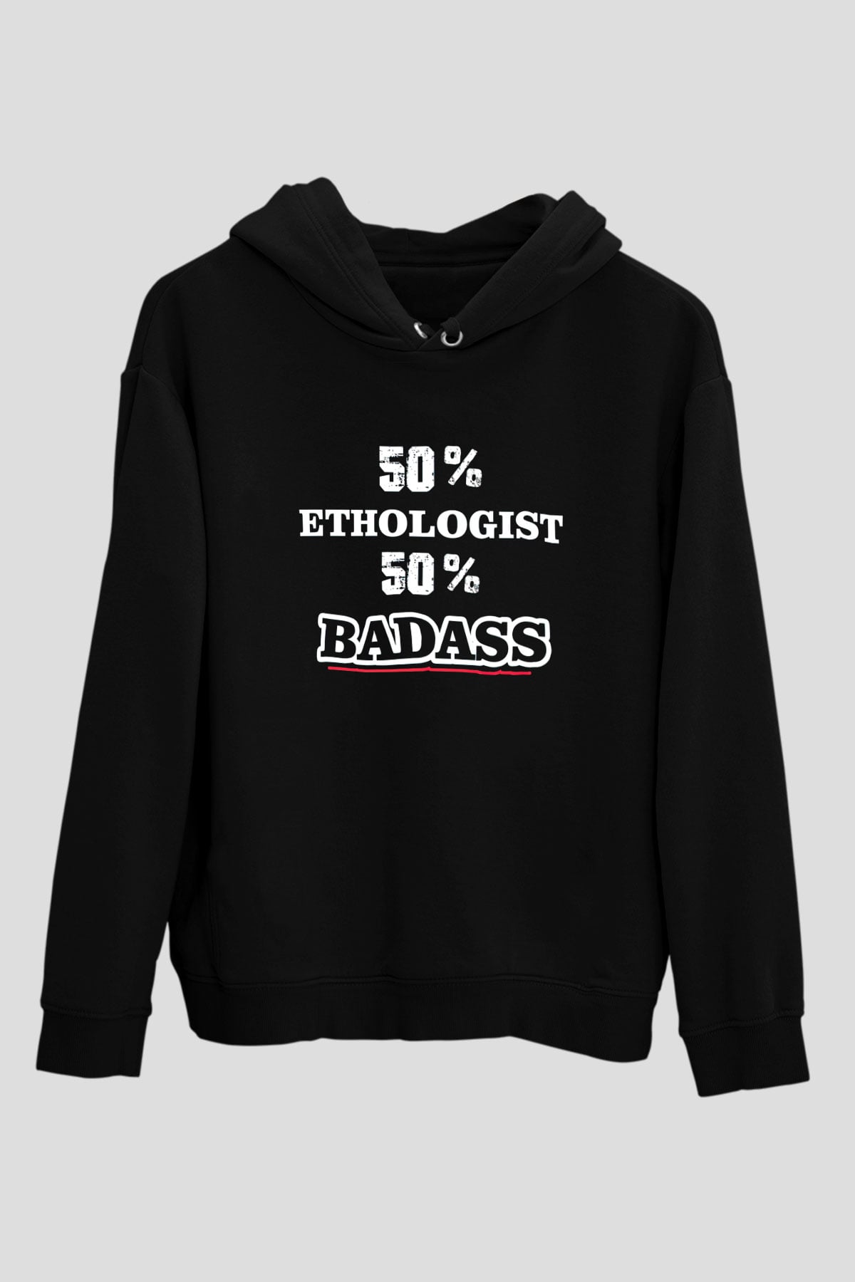 Etolojist Siyah Unisex Kapüşonlu Sweatshirt