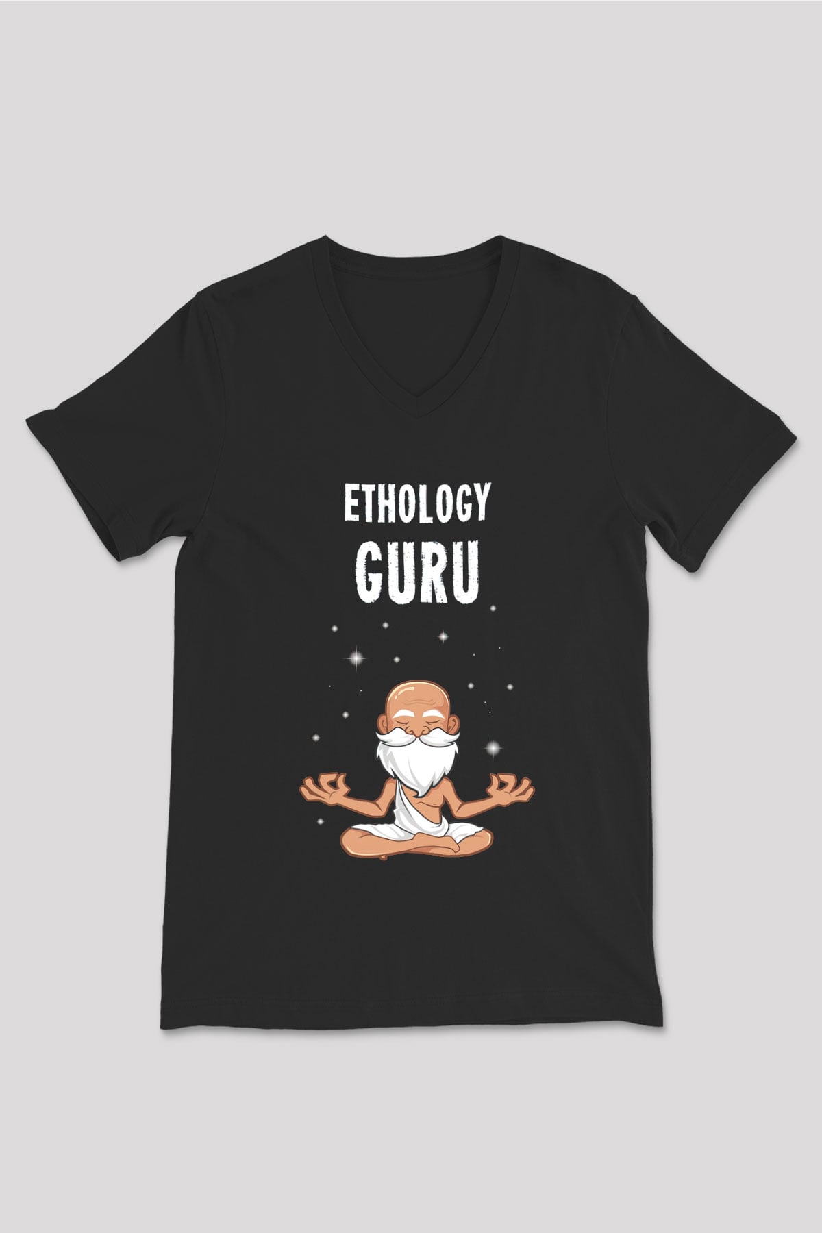 Etolojist Siyah Unisex V Yaka Tişört