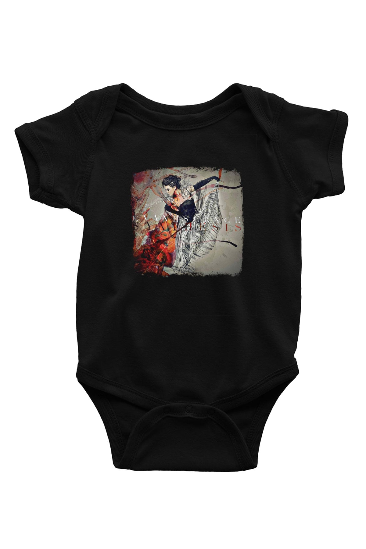 Evanescence Baskılı Unisex Siyah Bebek Body - Zıbın
