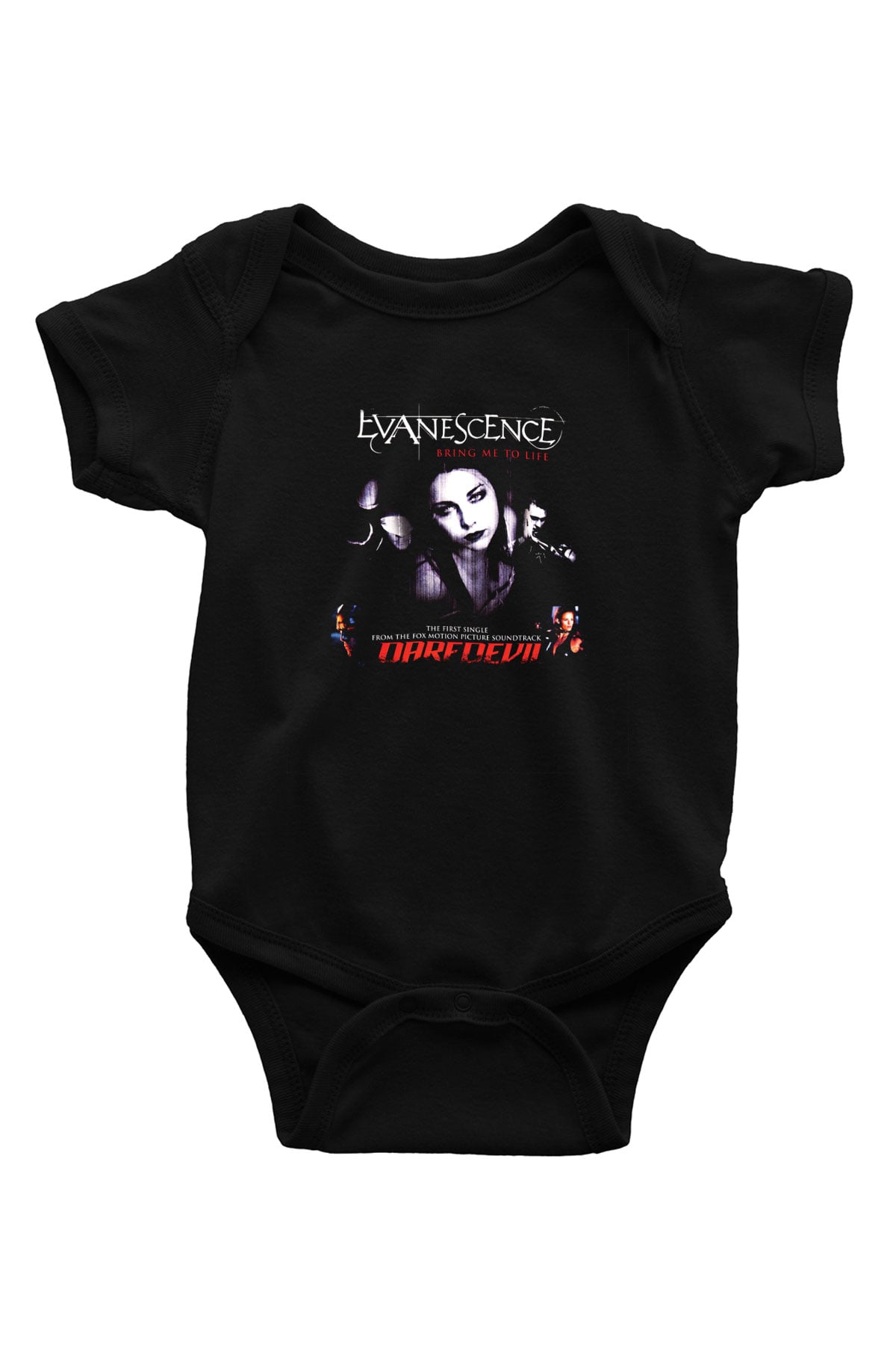 Evanescence Baskılı Unisex Siyah Bebek Body - Zıbın