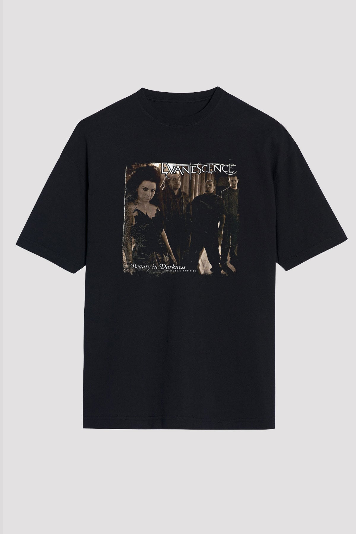 Evanescence Baskılı Unisex Siyah Oversize Tişört
