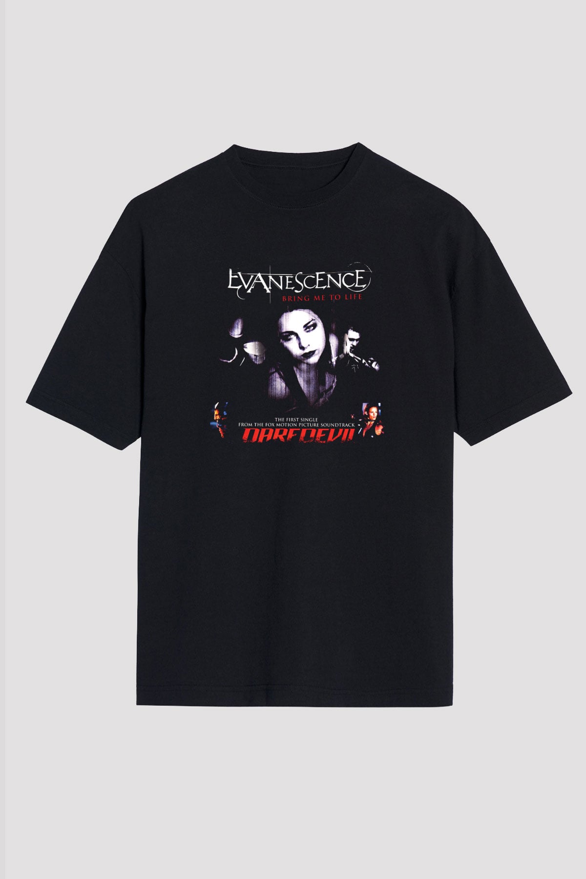 Evanescence Baskılı Unisex Siyah Oversize Tişört
