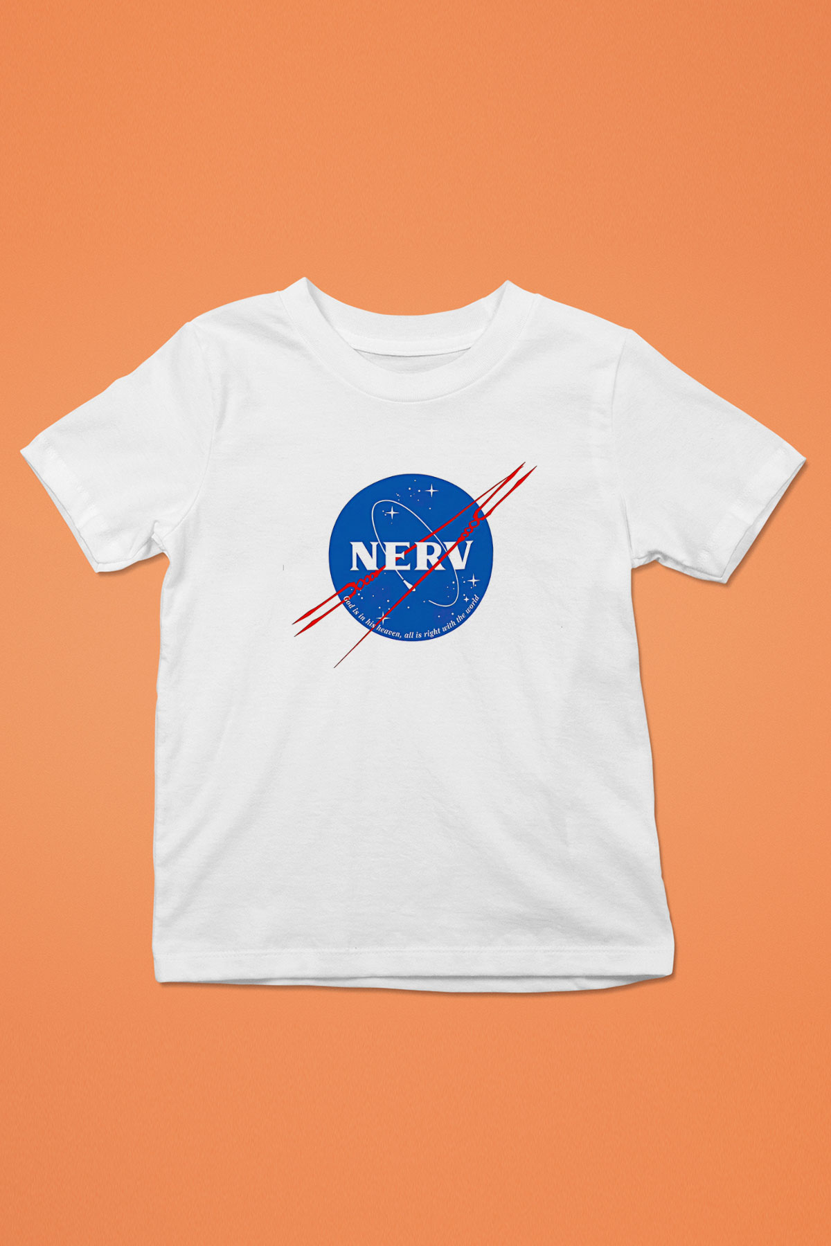 Evangelion Baskılı Beyaz Unisex Beyaz Çocuk Tişört - Tshirt