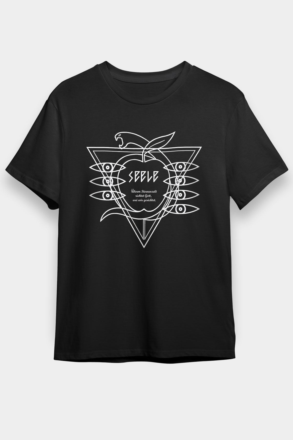 Evangelion Baskılı Unisex Siyah Tişört - Tshirt