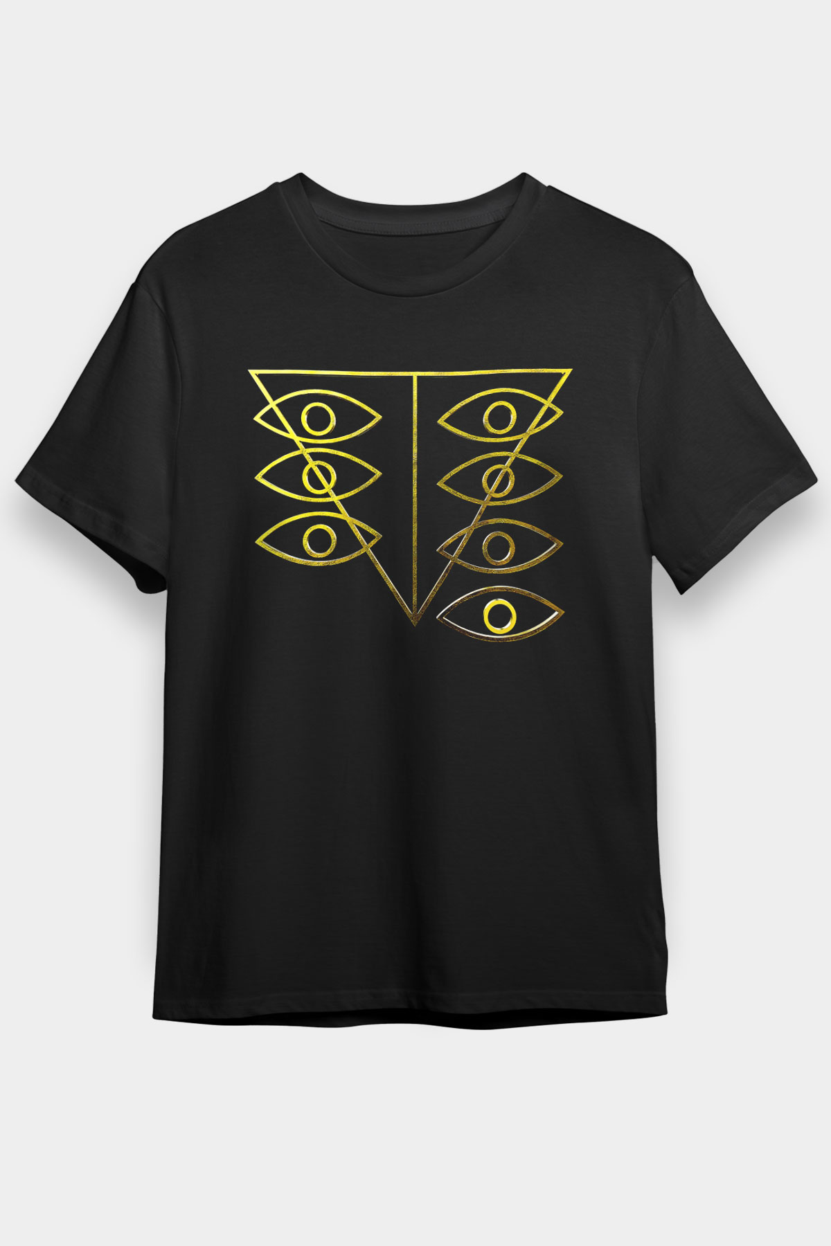 Evangelion Baskılı Unisex Siyah Tişört - Tshirt