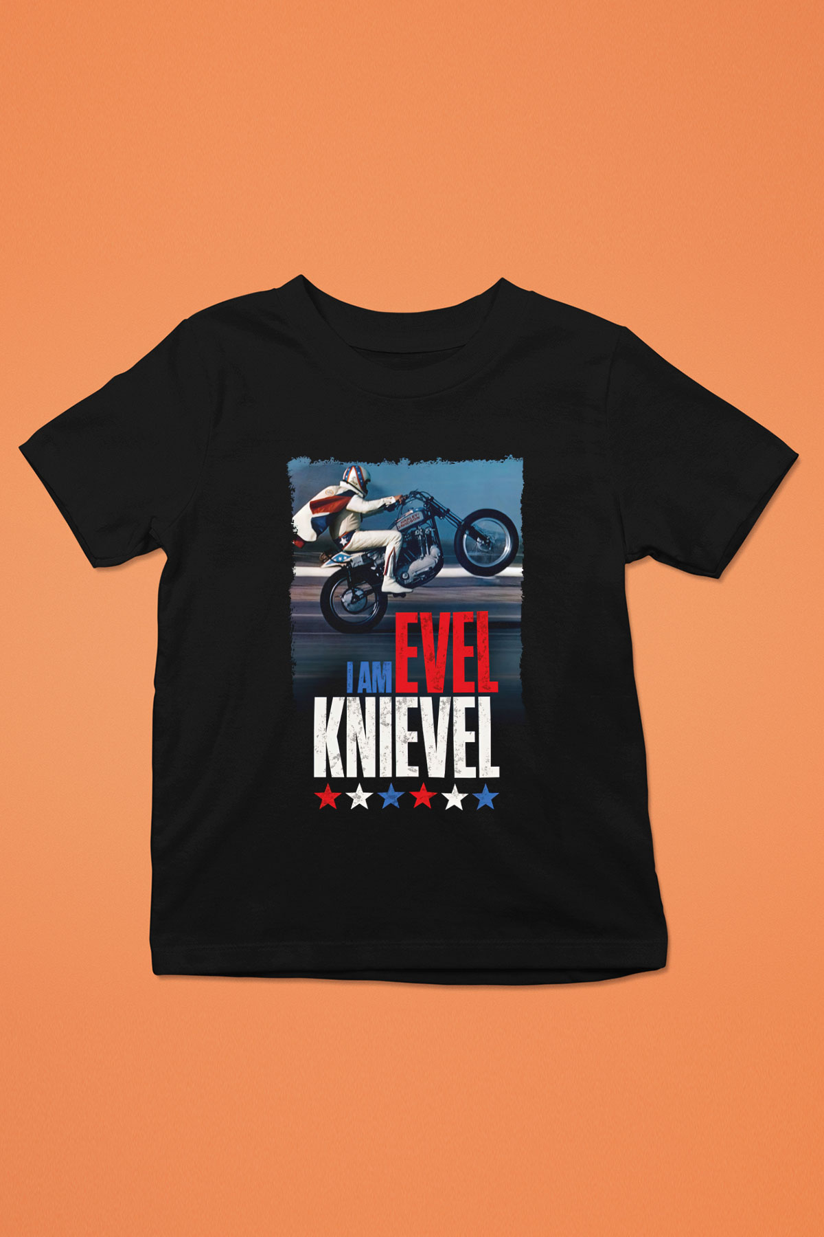 Evel Knievel Siyah Unisex  Çocuk Tişört