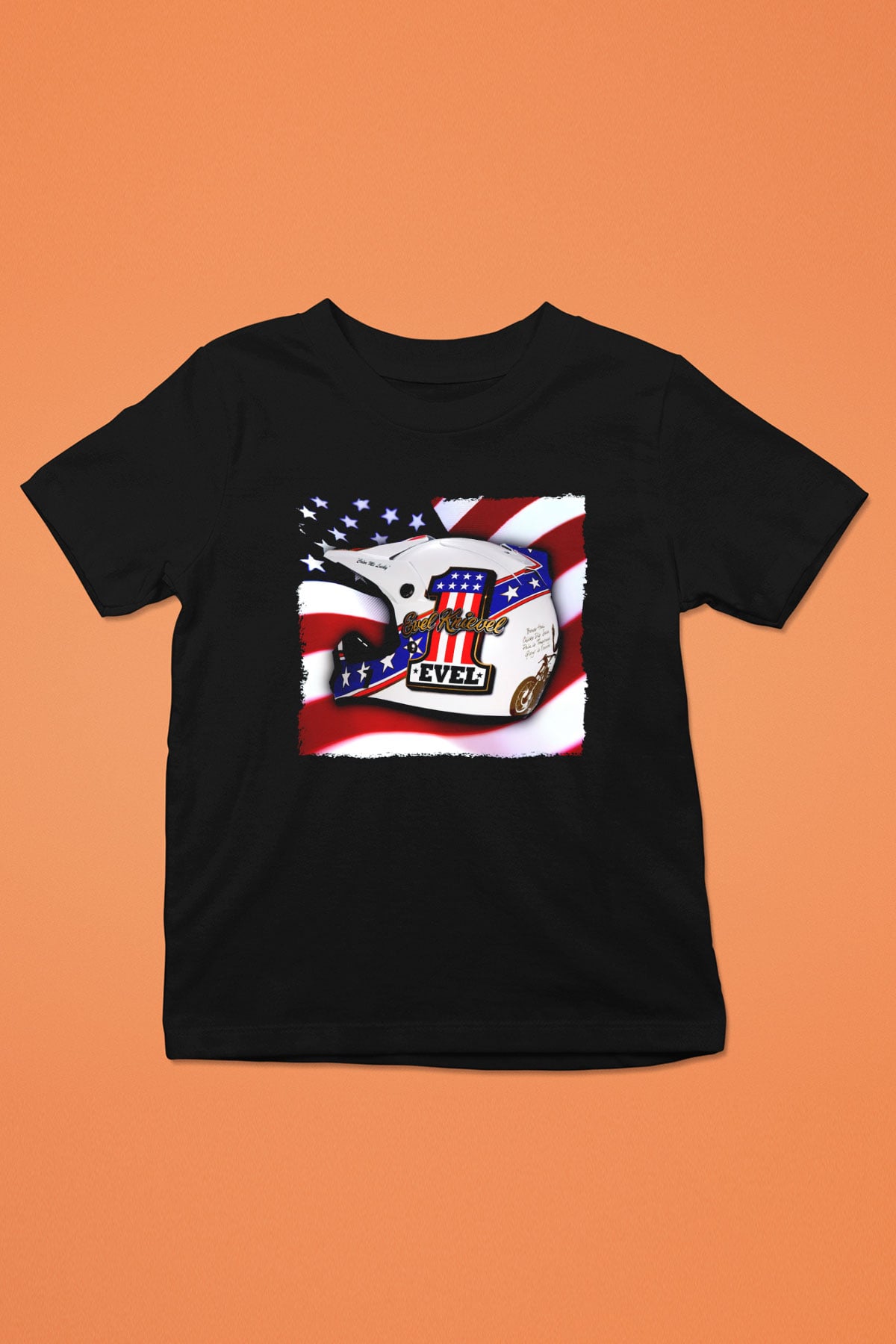 Evel Knievel Siyah Unisex  Çocuk Tişört