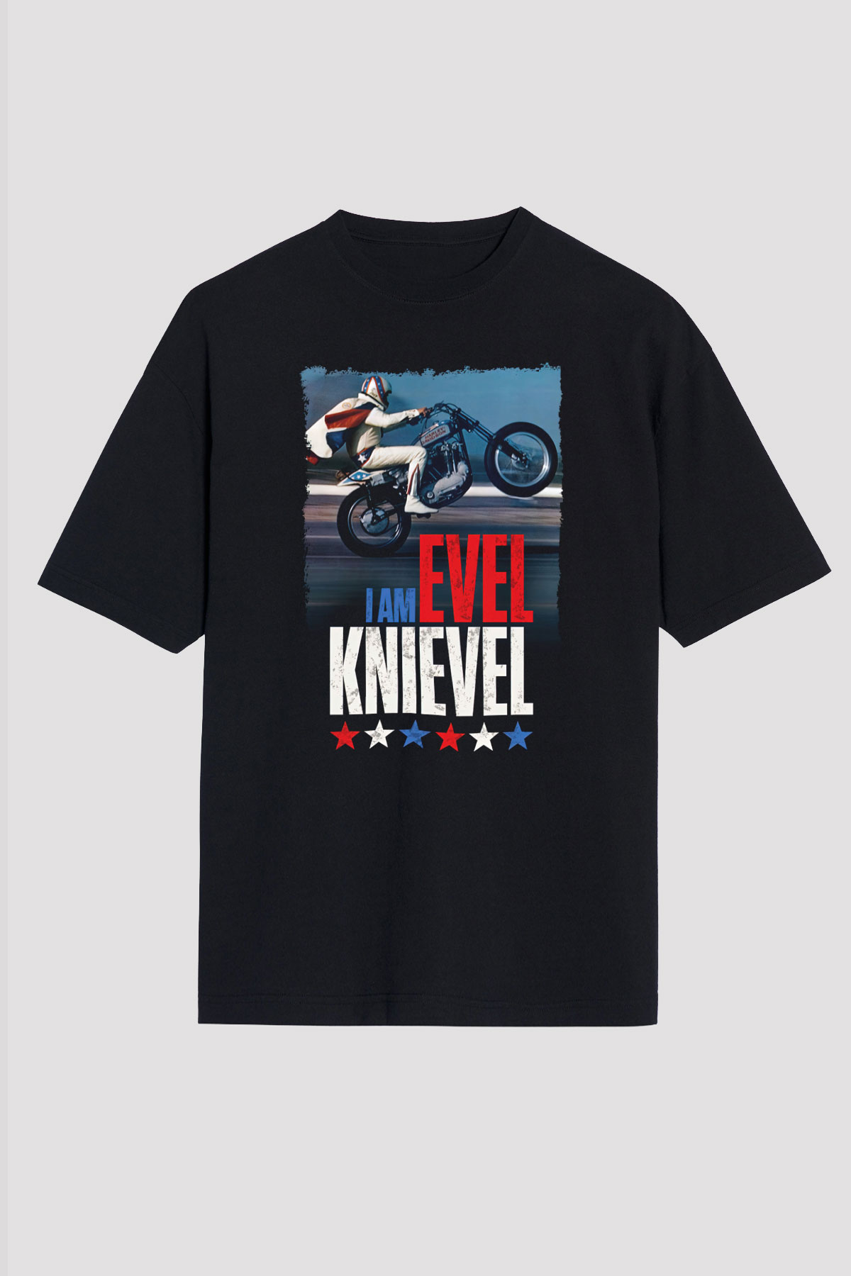 Evel Knievel Siyah Unisex Tişört