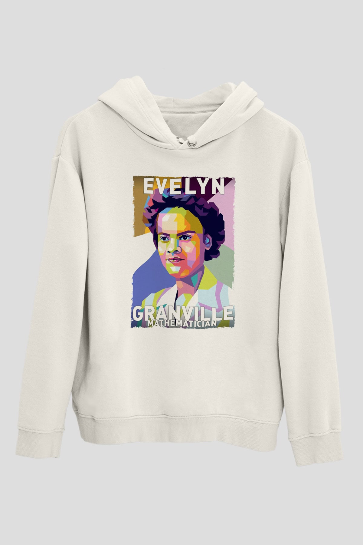 Evelyn Granville Baskılı Unisex Ekru Hoodie