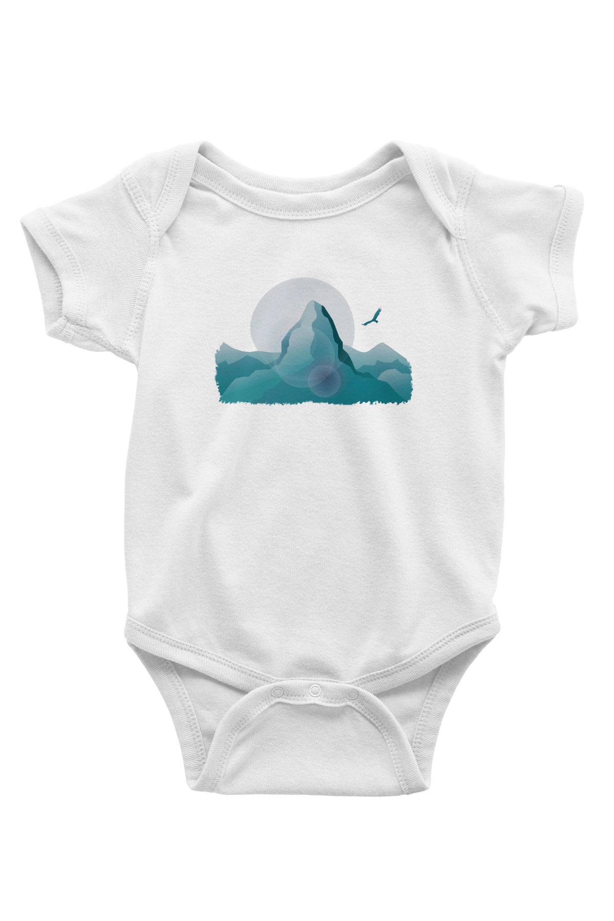 Everest Baskılı Beyaz Unisex Bebek Body - Zıbın