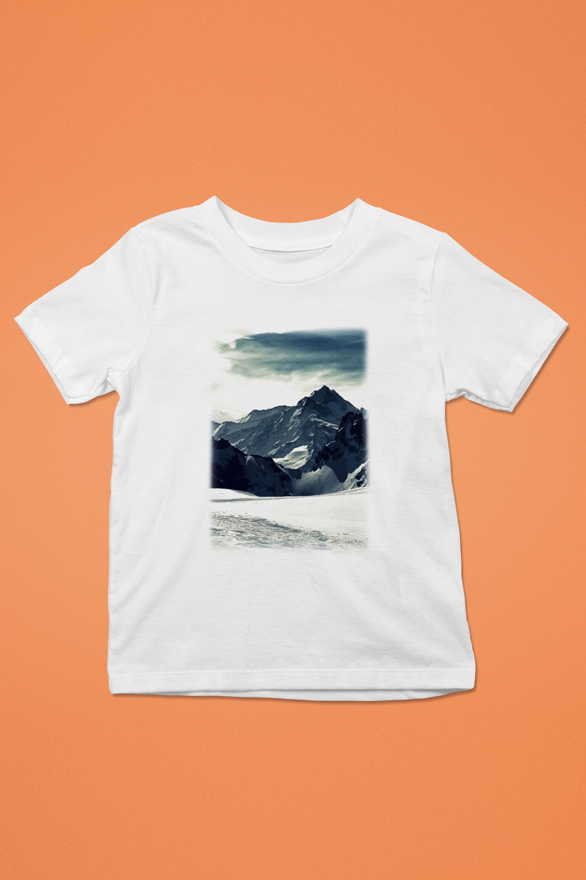 Everest Baskılı Beyaz Unisex Çocuk Tişört