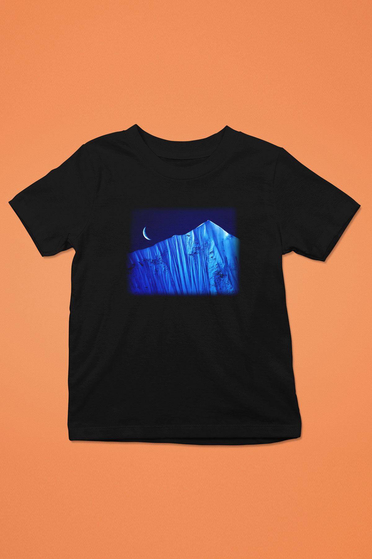 Everest Baskılı Siyah Unisex Çocuk Tişört
