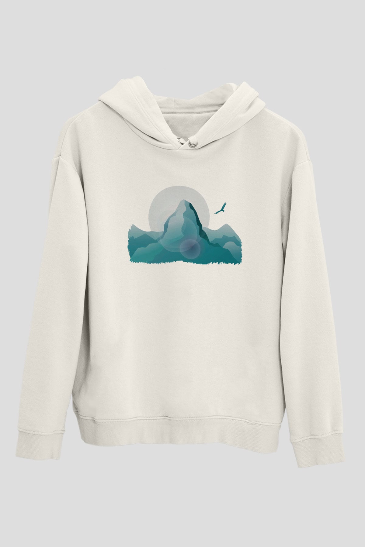 Everest Beyaz Unisex Kapşonlu Sweatshirt