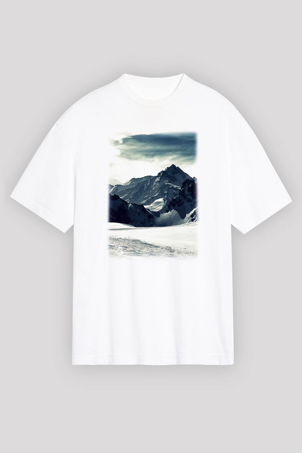 Everest Beyaz Unisex Oversize Tişört T-Shirt