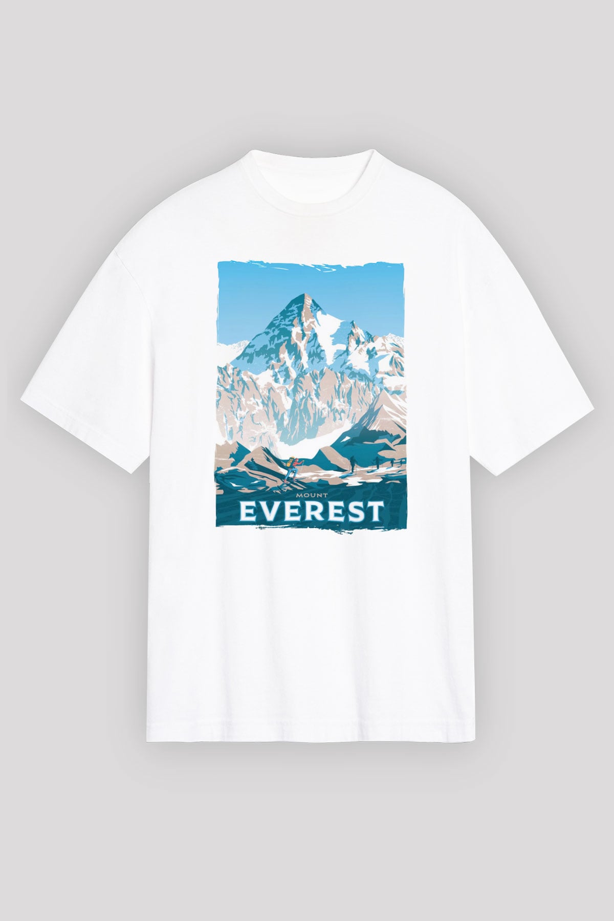 Everest Beyaz Unisex Tişört T-Shirt - TişörtFabrikası