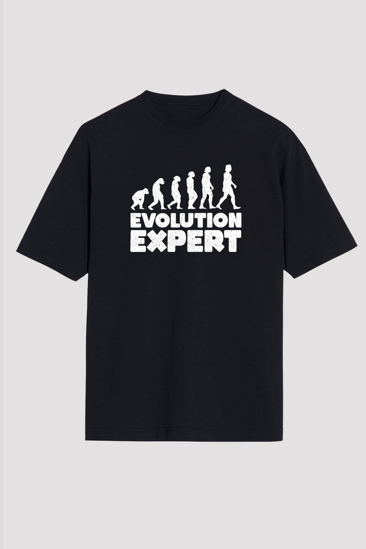 Evrim Biyoloji Baskılı Unisex Oversize Tişört - Tshirt