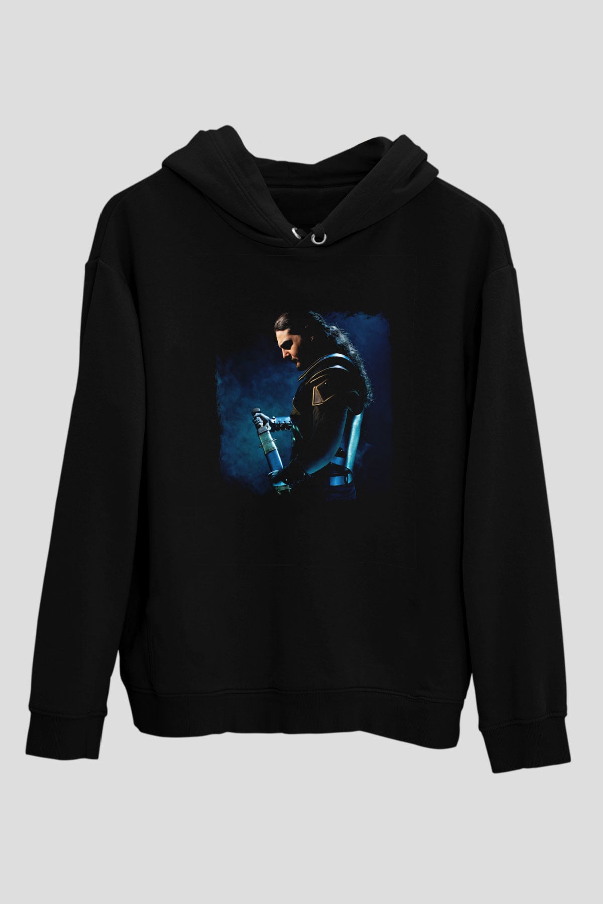 Ex Deo Baskılı Unisex Siyah Hoodie