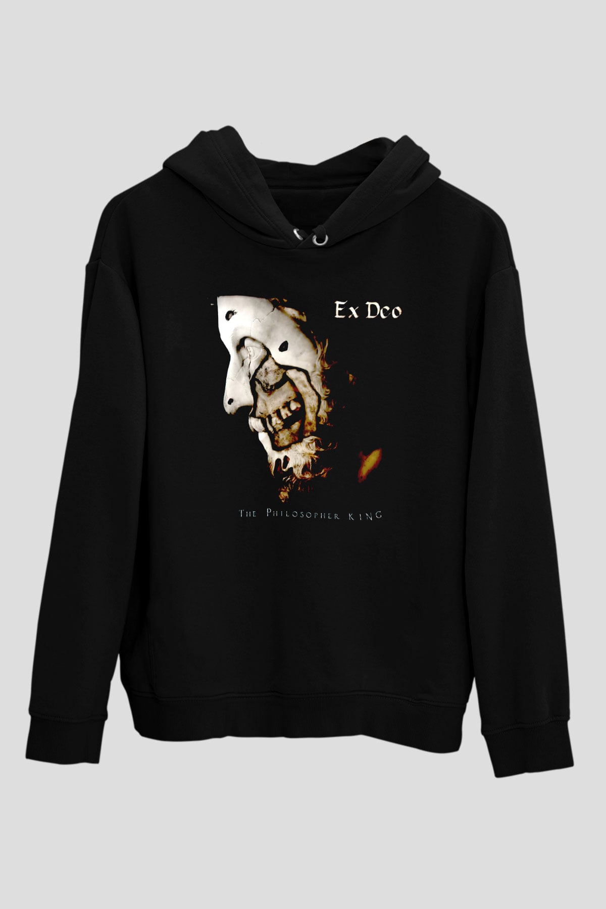 Ex Deo Siyah Unisex Kapüşonlu Sweatshirt