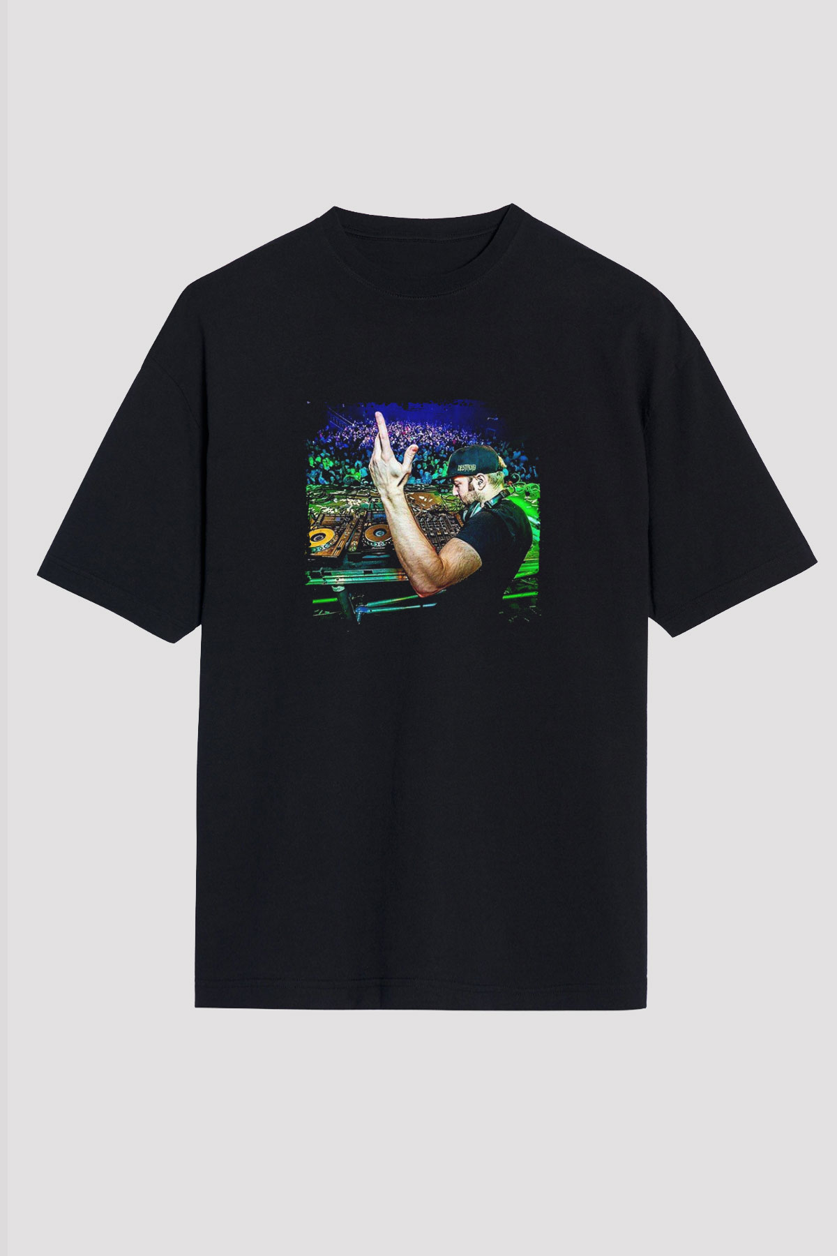 Excision Baskılı Unisex Oversize Siyah Tişört