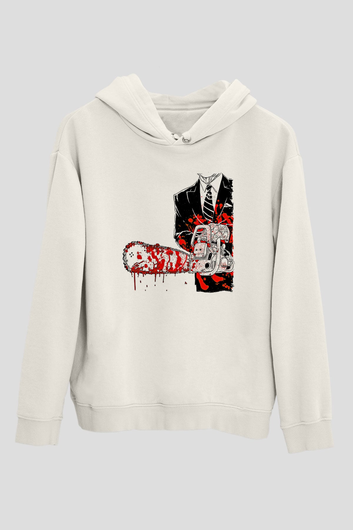 Exhumed Baskılı Beyaz Unisex Kapüşonlu Sweatshirt