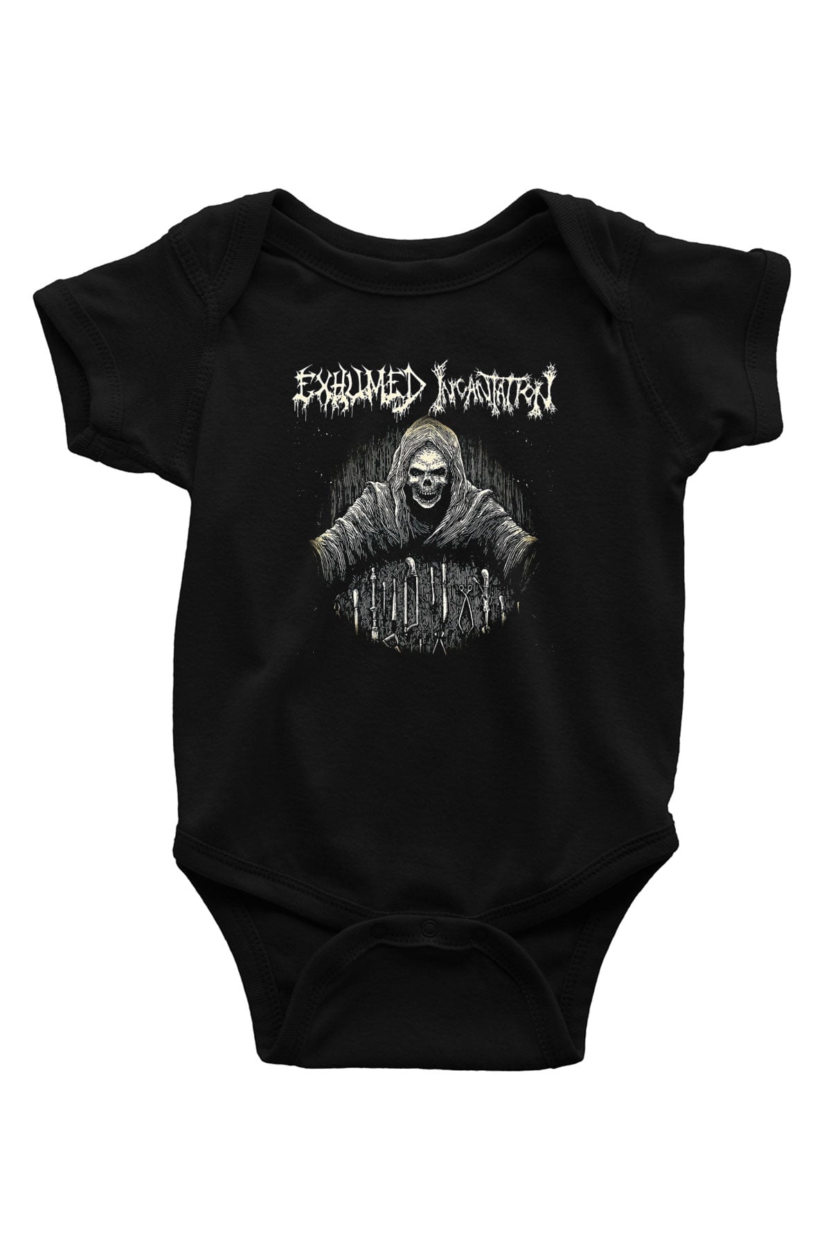 Exhumed Baskılı Unisex Siyah Bebek Body - Zıbın