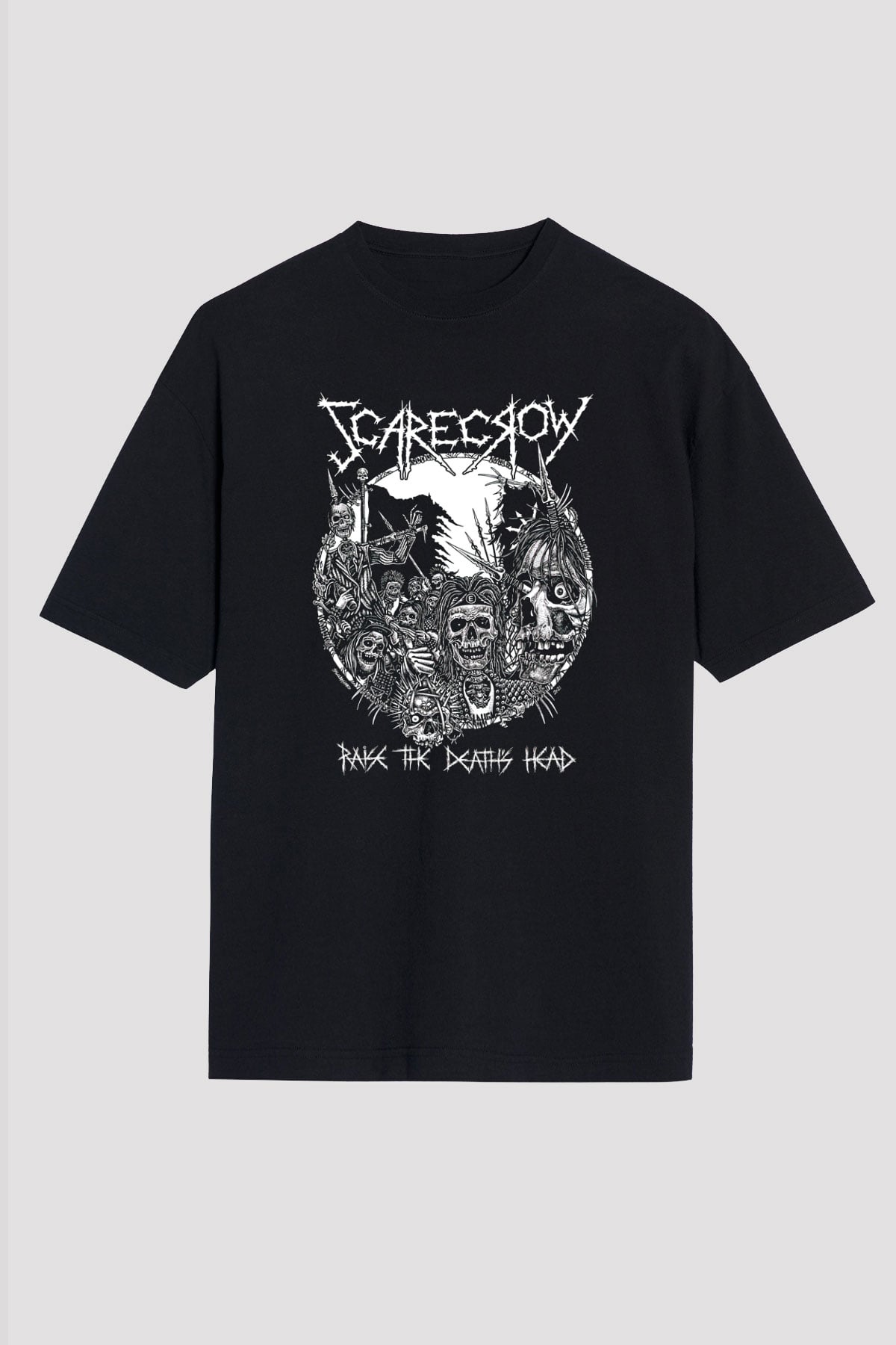 Exhumed Baskılı Unisex Siyah Oversize Tişört - Tshirt