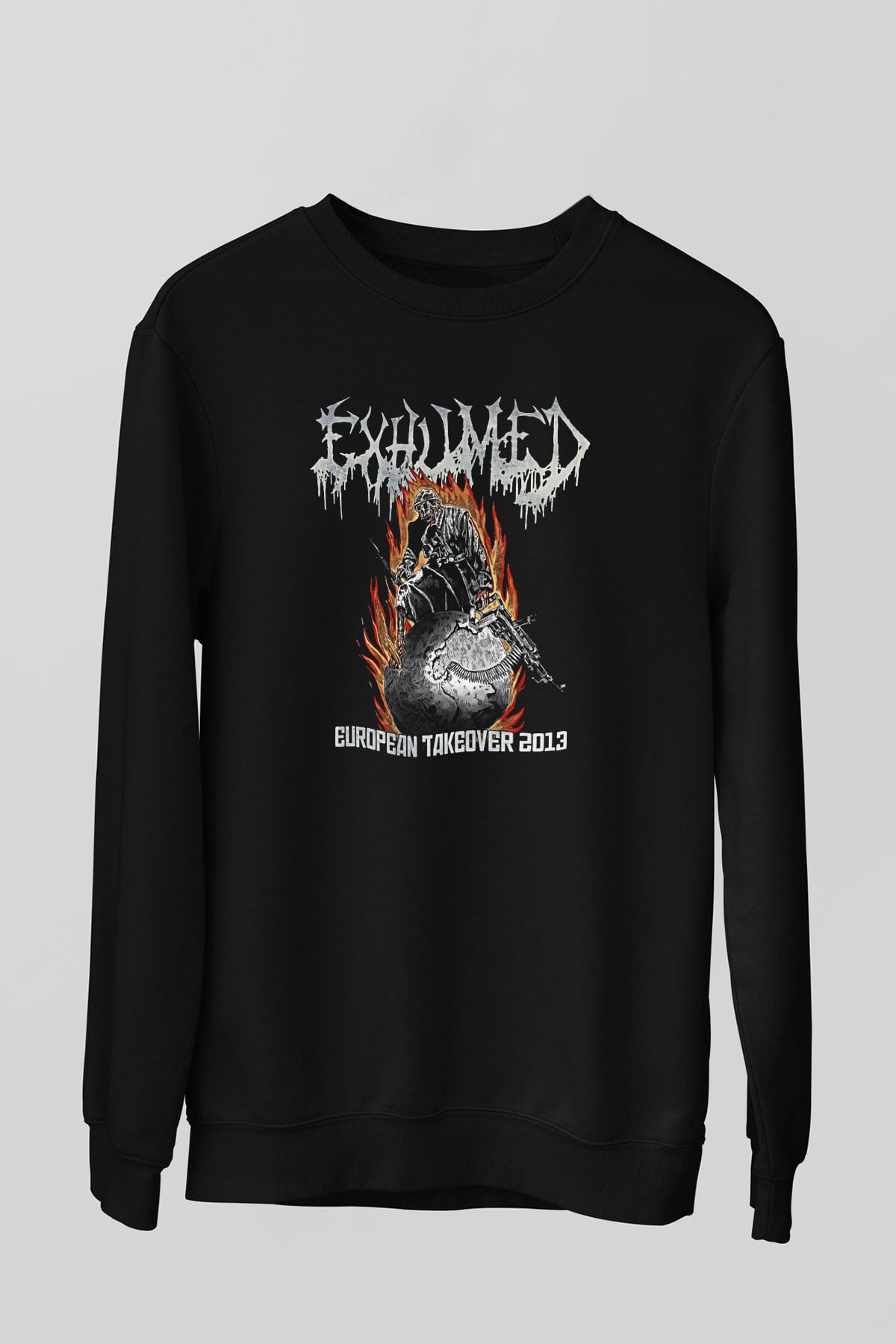 Exhumed Baskılı Unisex Siyah Sweatshirt