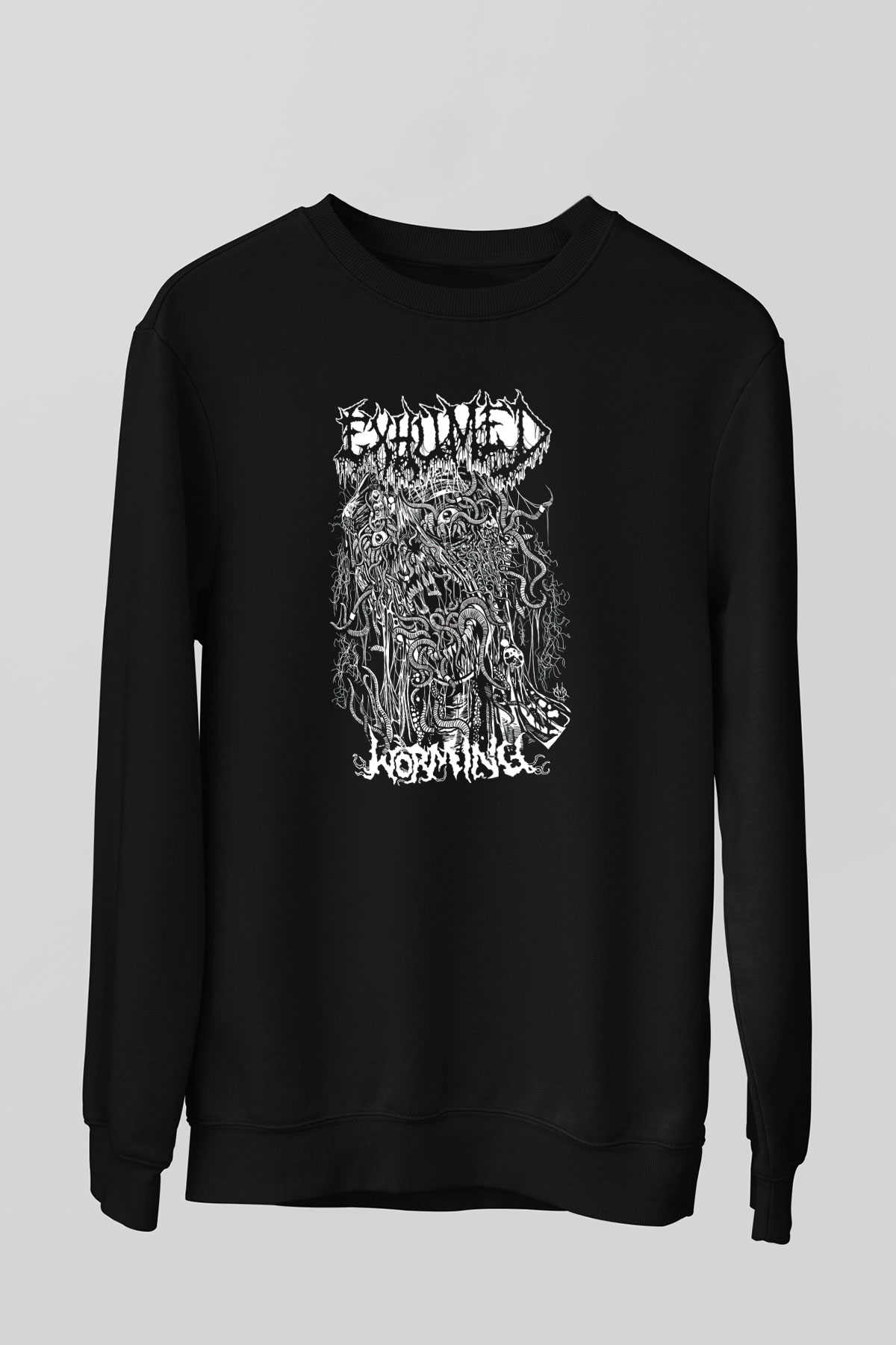 Exhumed Baskılı Unisex Siyah Sweatshirt
