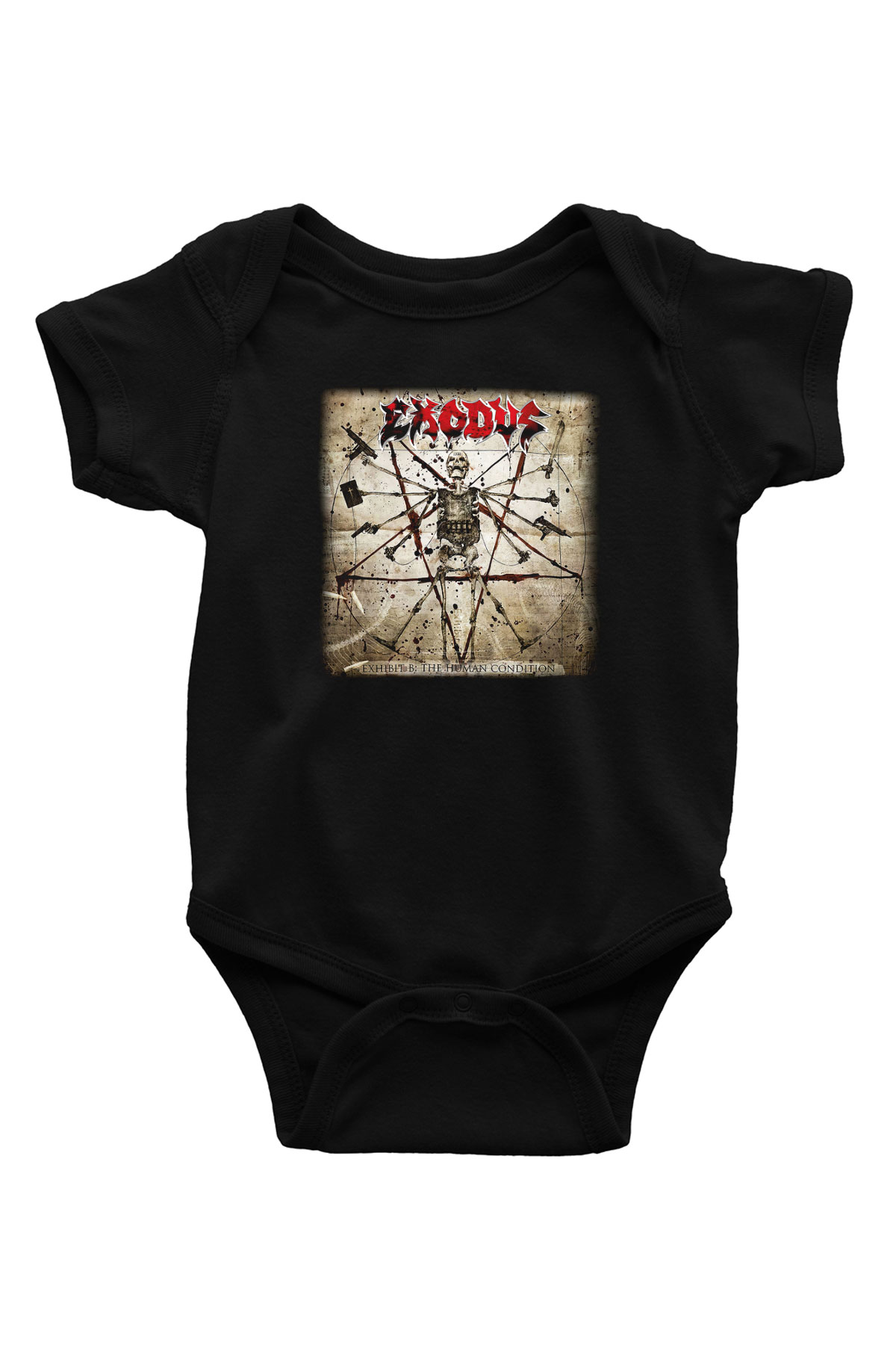 Exodus Baskılı Siyah Bebek Body - Zıbın