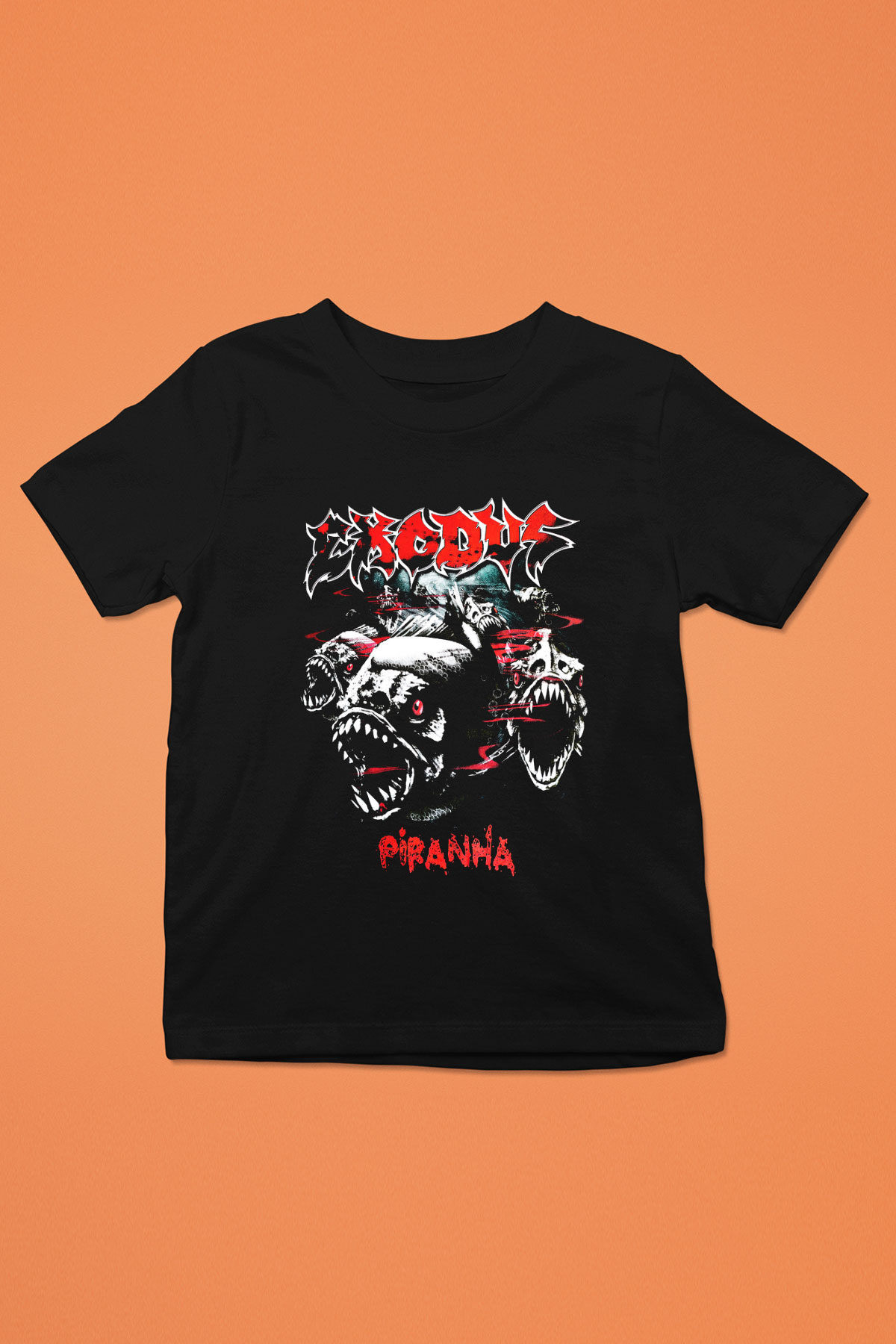 Exodus Baskılı Siyah Unisex Çocuk Tişört