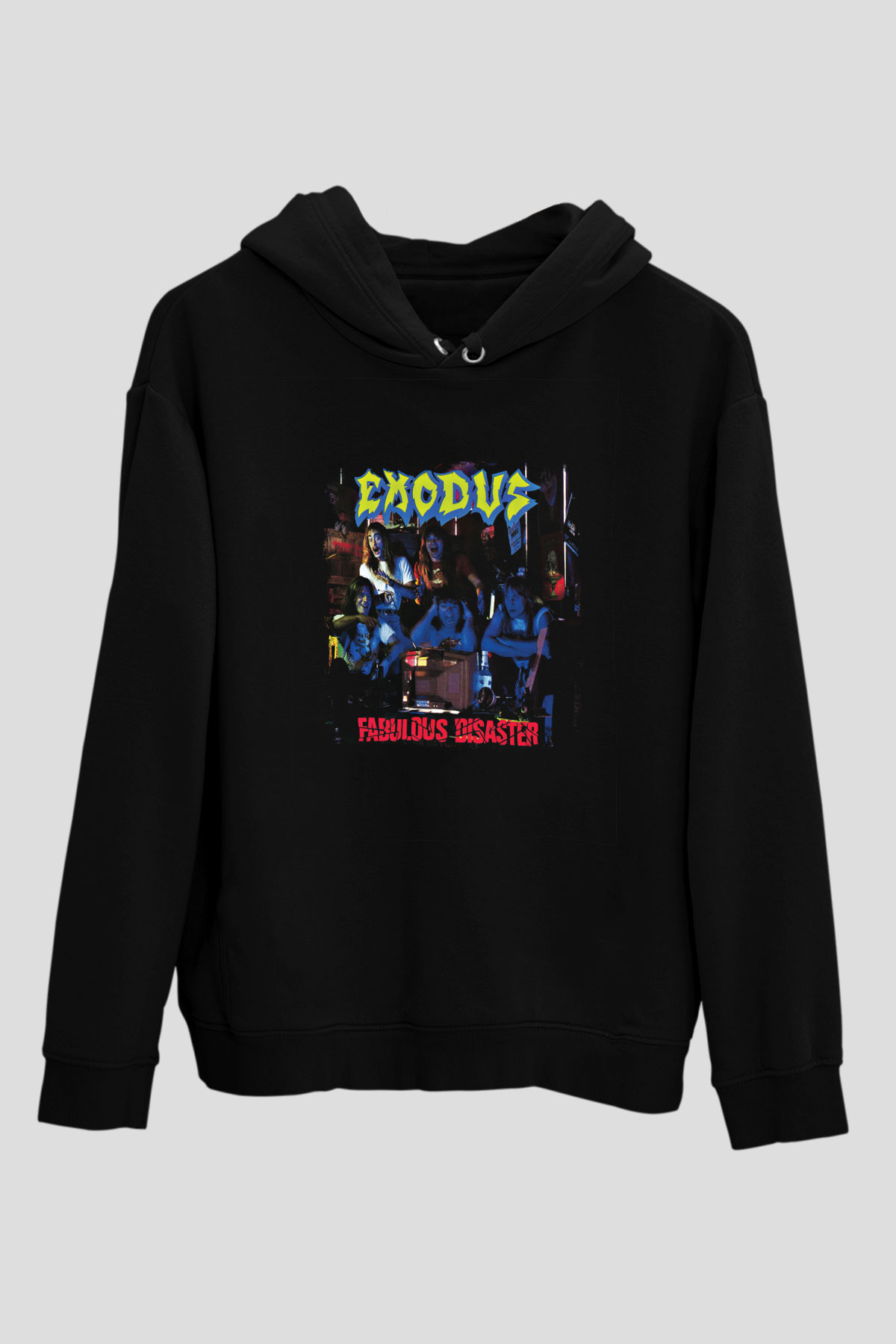 Exodus Baskılı Unisex Siyah Hoodie