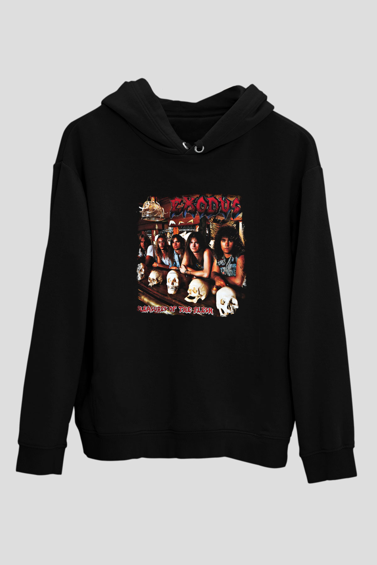 Exodus Baskılı Unisex Siyah Hoodie